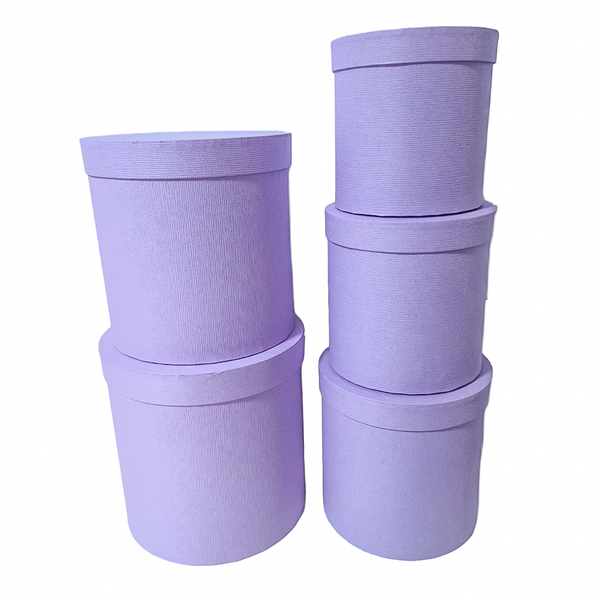 Set 5 cutii cilindru, culoare lila - ROC 5277