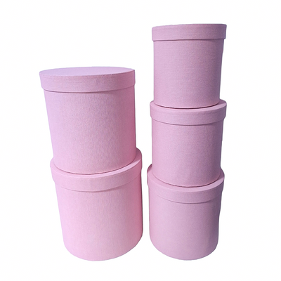 Set 5 cutii cilindru, culoare roz - ROC 5277