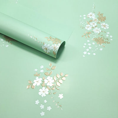 Coli celofan cu print floral, culoare vernil J04 - ROC A288