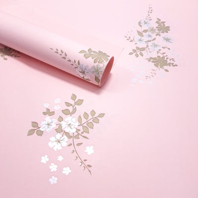 Coli celofan cu print floral, culoare roz J02 - ROC A288