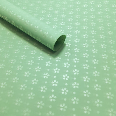 Coli celofan semitransparent model floricele, culoare verde - ROC A288