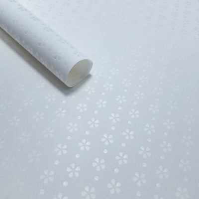 Coli celofan semitransparent model floricele, culoare alb - ROC A288