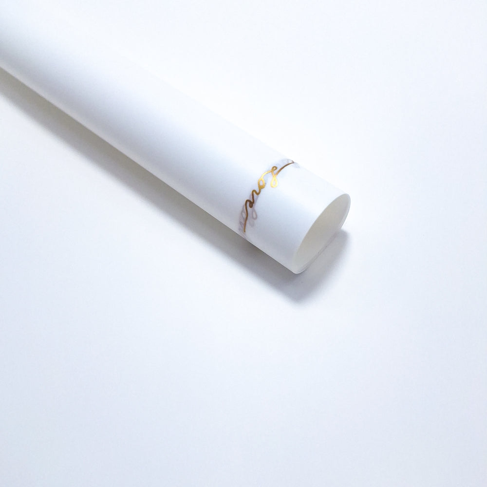Coli celofan semitransparent cu margine ”Love”, culoare auriu - ROC A19