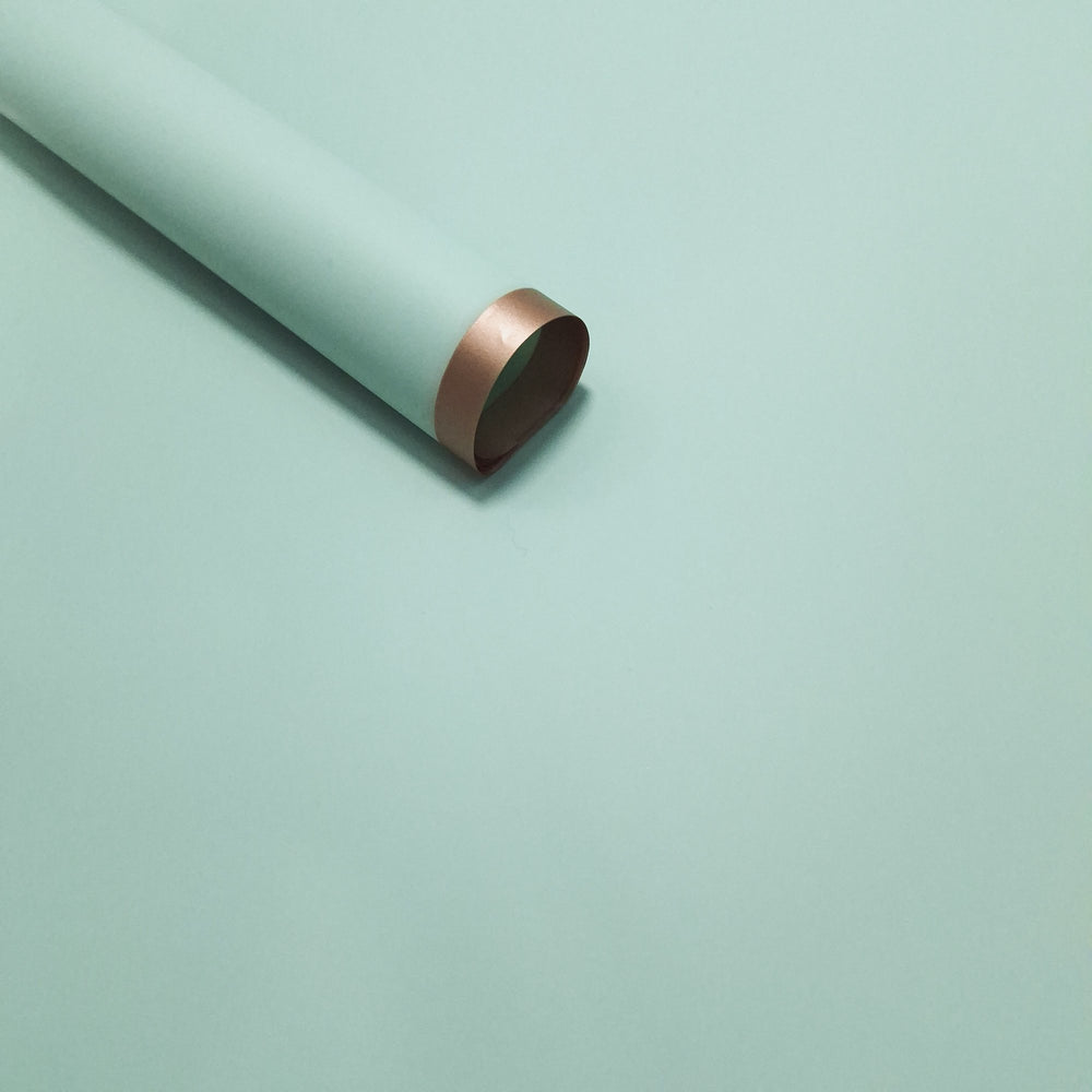 Coli celofan semitransparent cu margine aurie, culoare turcoaz - ROC A288