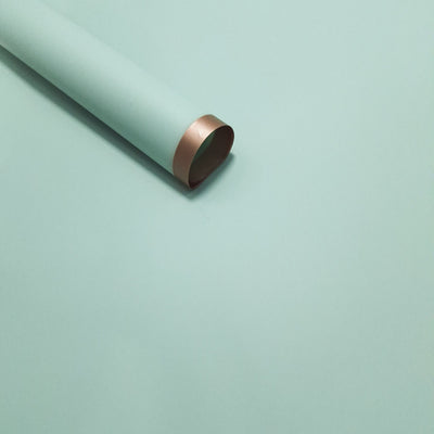 Coli celofan semitransparent cu margine aurie, culoare turcoaz - ROC A288