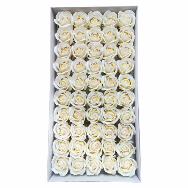 Set 50 trandafiri din săpun, culoare crem - NR. 11 - ROC M1