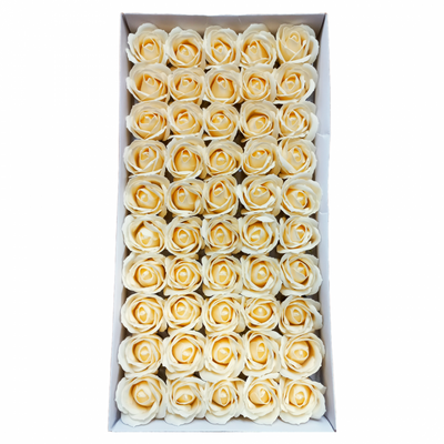 Set 50 trandafiri din săpun, culoare crem - NR. 12 - ROC M1