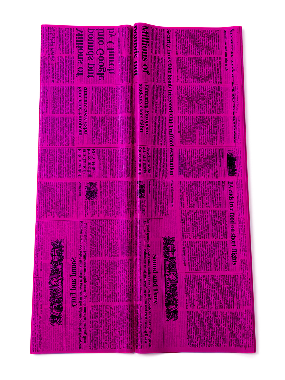 Ambalaj semitransparent tip ziar, culoare ciclam - ROC A64