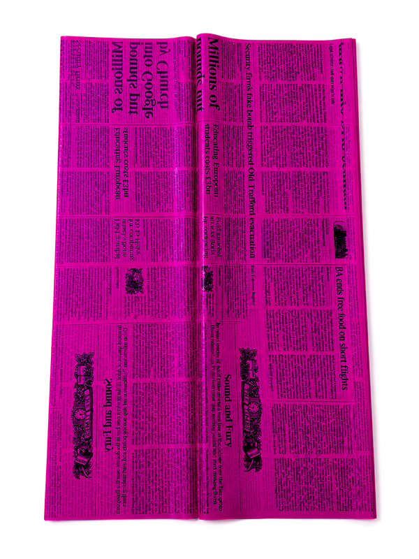 Ambalaj semitransparent tip ziar, culoare ciclam - ROC A64