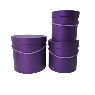 Set 3 cutii cilindru, culoare mov - ROC 5870