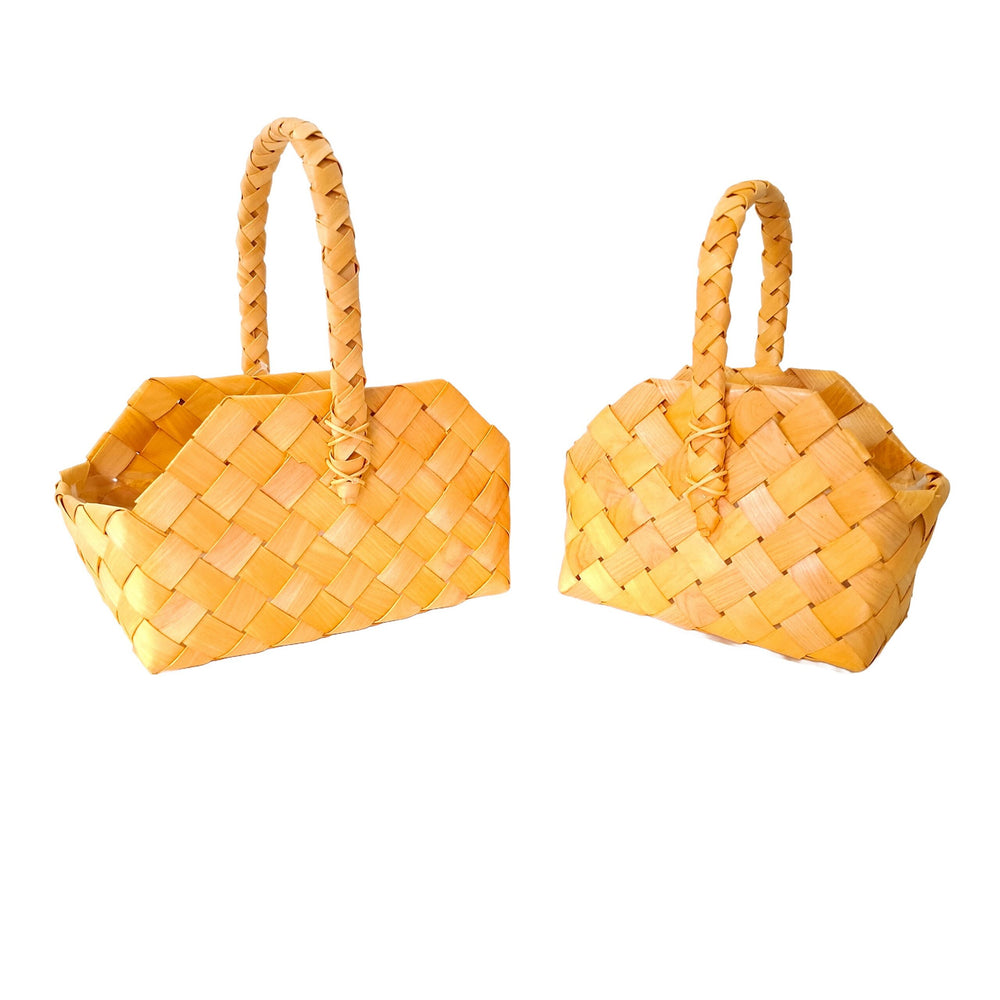 Set 2 coșuri decorative din fâșii de bambus - ROC CO35