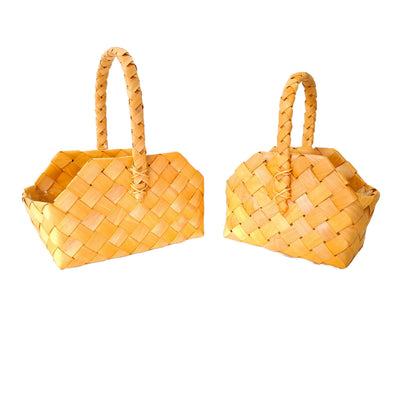 Set 2 coșuri decorative din fâșii de bambus - ROC CO35