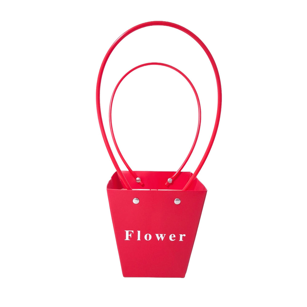 Set 10 pungi cu print ”Flower”, culoare roșu - ROC A106