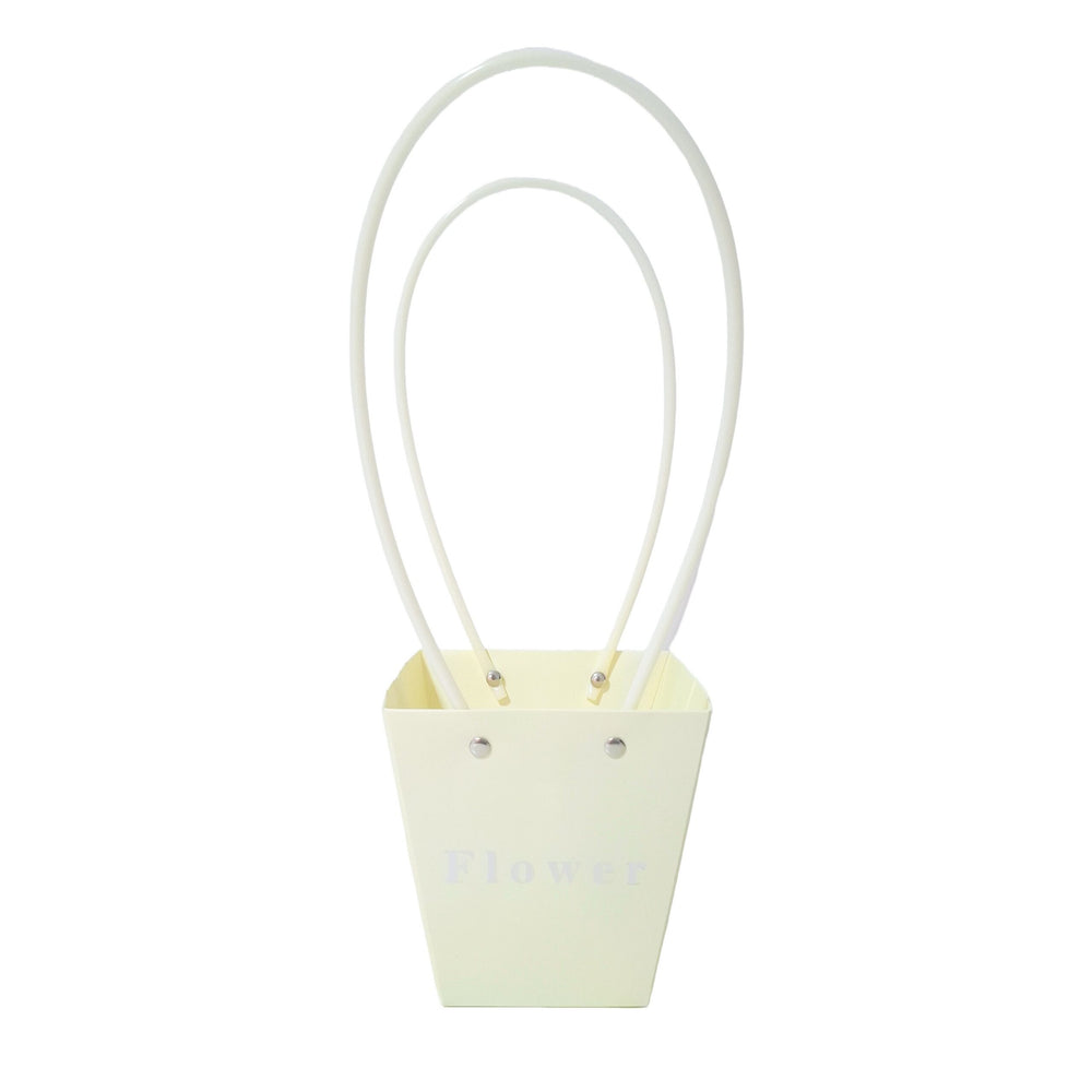 Set 10 pungi cu print ”Flower”, culoare crem - ROC A106