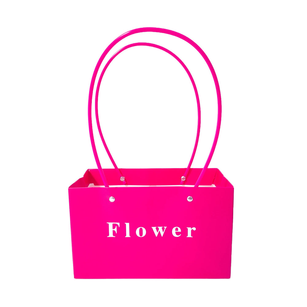 Set 10 pungi cu print ”Flower”, culoare ciclam - ROC A93