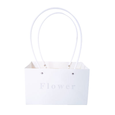 Set 10 pungi cu print ”Flower”, culoare alb - ROC A93