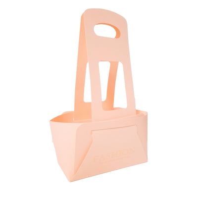 Set 4 cutii pliabile cu mâner, culoare roz - ROC A225