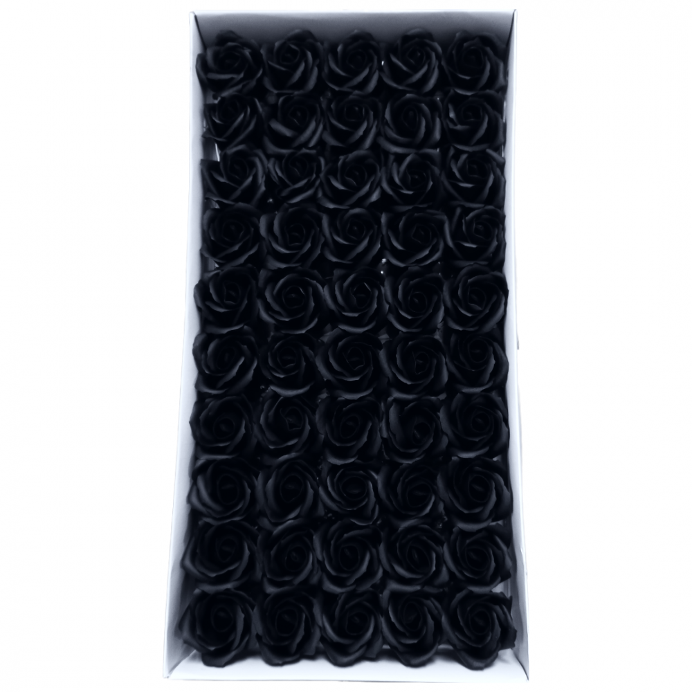 Set 50 trandafiri din săpun, culoare negru - NR. 38 - ROC M1