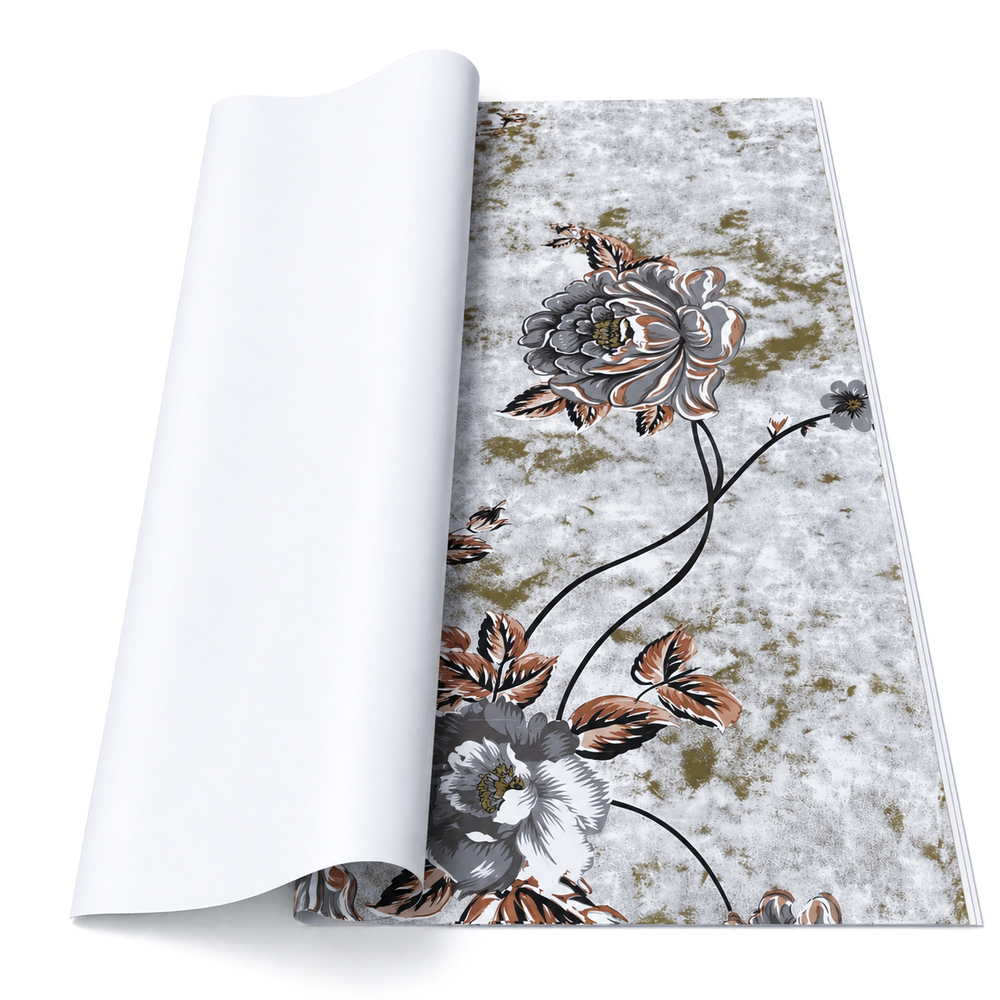 Coli celofan cu print floral, culoare gri M7 - ROC A288