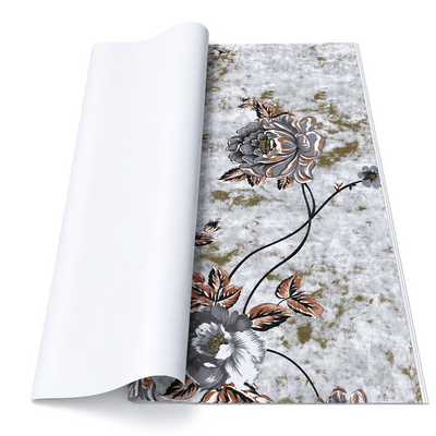 Coli celofan cu print floral, culoare gri M7 - ROC A288