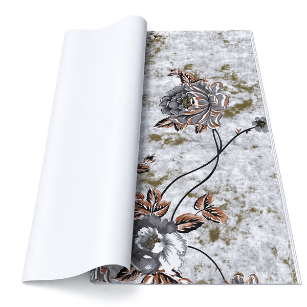 Coli celofan cu print floral, culoare gri M7 - ROC A288