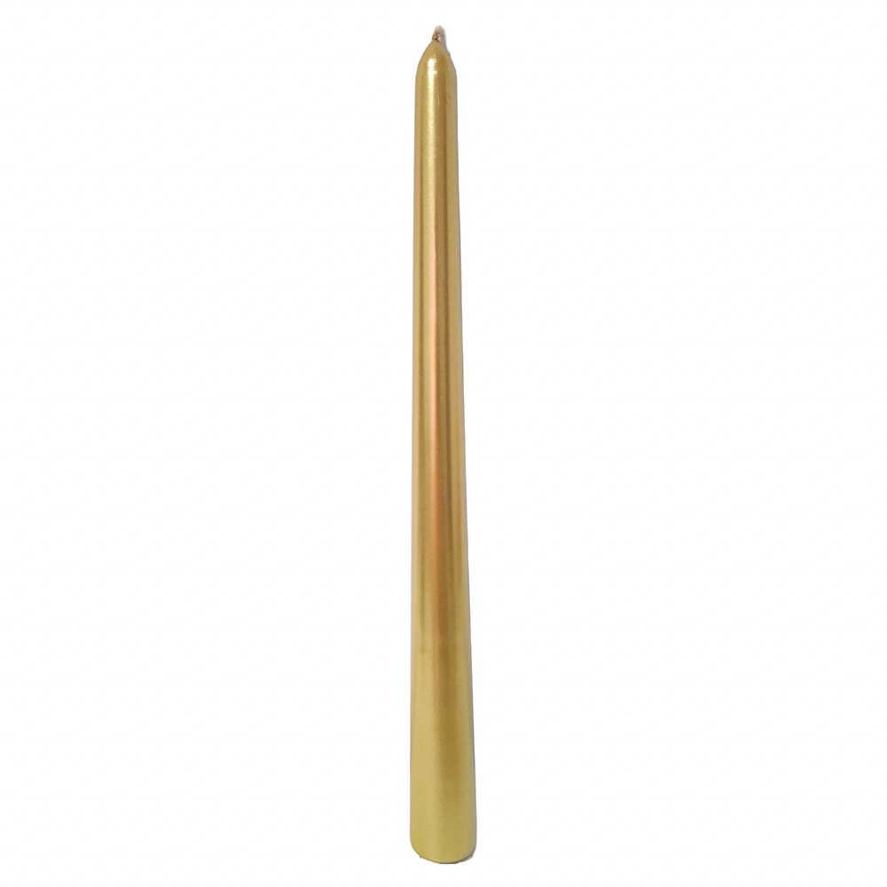 Set 12 lumânări conice decorative, culoare auriu - ROC 453