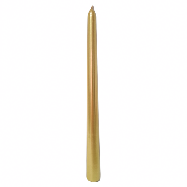Set 12 lumânări conice decorative, culoare auriu - ROC 453