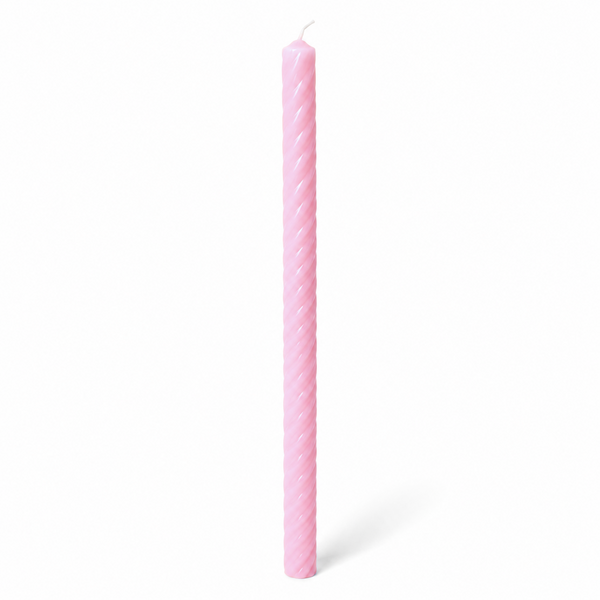 Lumânare din parafină albă pentru botez, 45 cm, culoare roz - 45030 SP ROZ