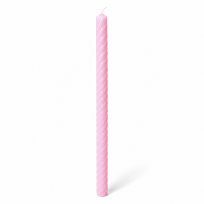 Lumânare din parafină albă pentru botez, 90 cm, culoare roz - 90030 SP ROZ