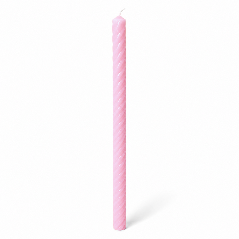 Lumânare din parafină albă pentru botez, 60 cm, culoare roz - 60030 SP ROZ