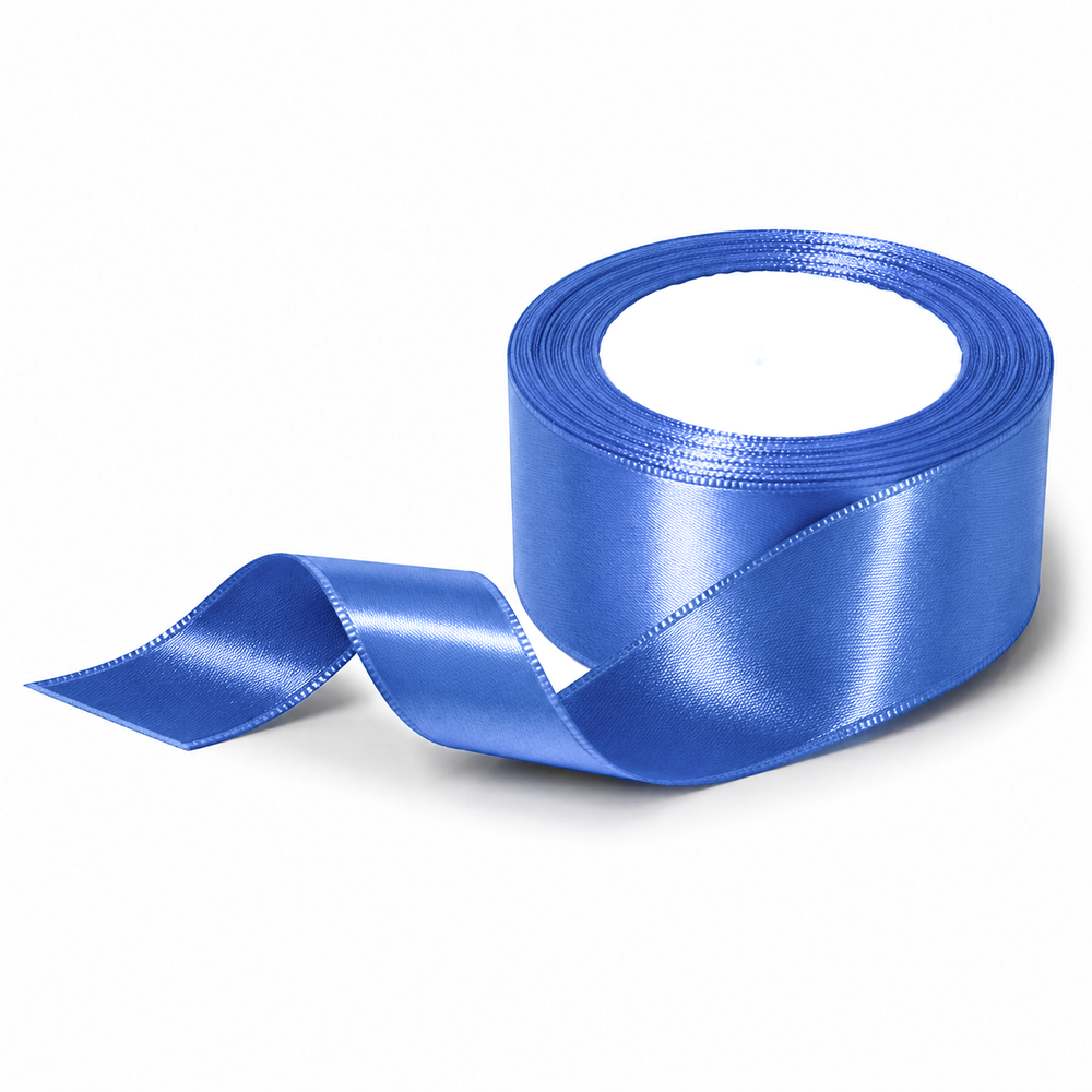 Rolă panglică satin, 4 cm, culoare albastru NR. R36 - ROC 0811