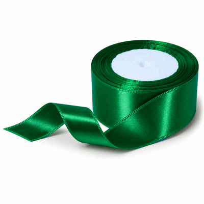 Rolă panglică satin, 4 cm, culoare verde NR. 118 - ROC 0811