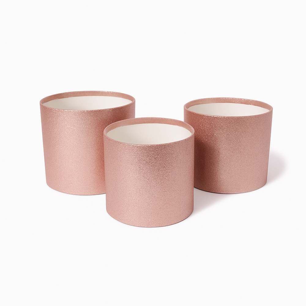 Set 3 cutii fără capac, culoare roz - ROC 5255
