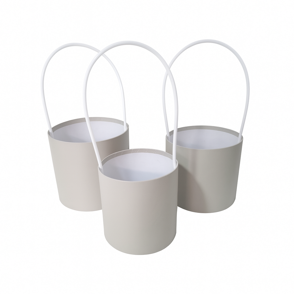 Set 3 cutii cu mâner, culoare gri - ROC 5259