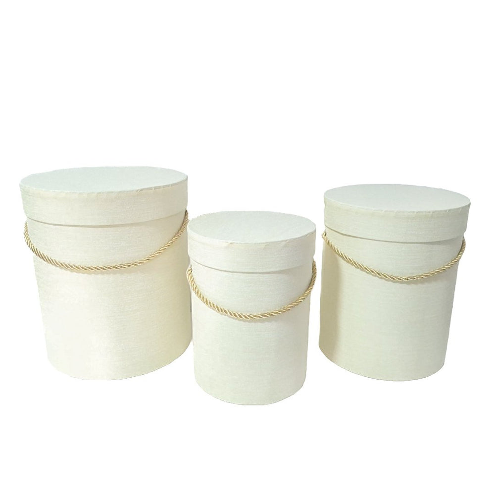 Set 3 cutii cilindru, culoare crem NR. 3 - ROC 5312