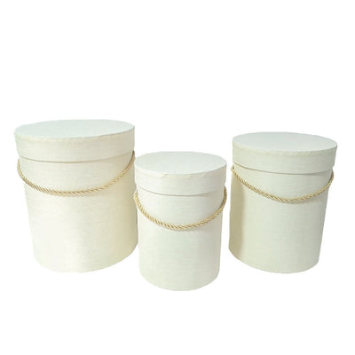 Set 3 cutii cilindru, culoare crem NR. 3 - ROC 5312