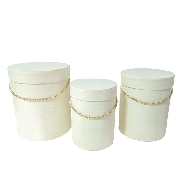 Set 3 cutii cilindru, culoare crem NR. 3 - ROC 5312