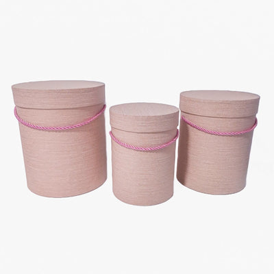 Set 3 cutii cilindru, culoare roz - ROC 5312