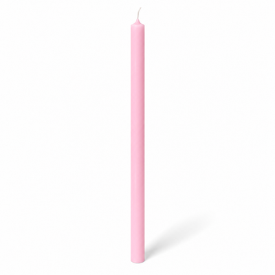 Lumânare din parafină albă pentru botez, 70 cm, culoare roz - 70030 DR ROZ