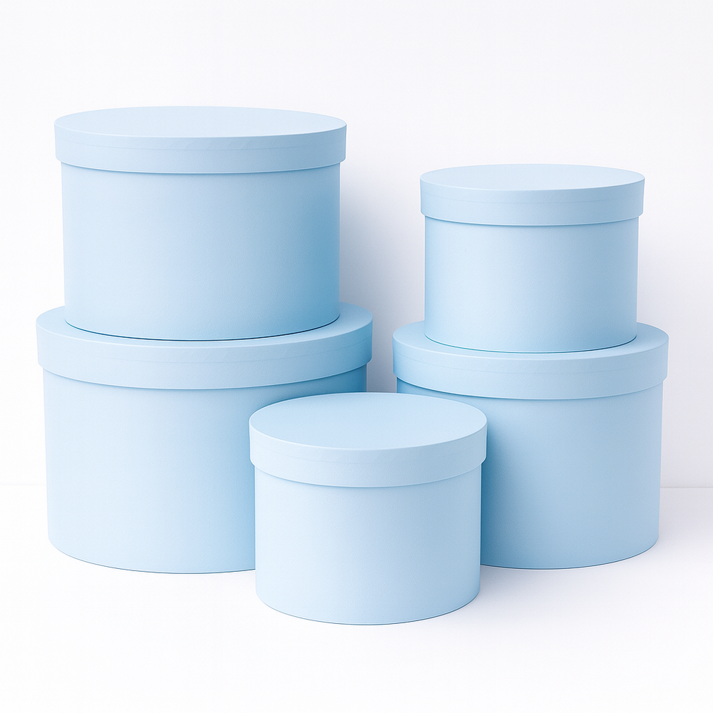 Set 5 cutii uni din carton cu capac, culoare blue - ROC 5909