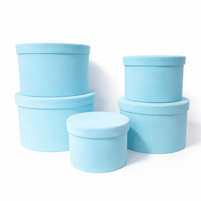 Set 5 cutii învelite în catifea, culoare blue A21 - ROC 5910