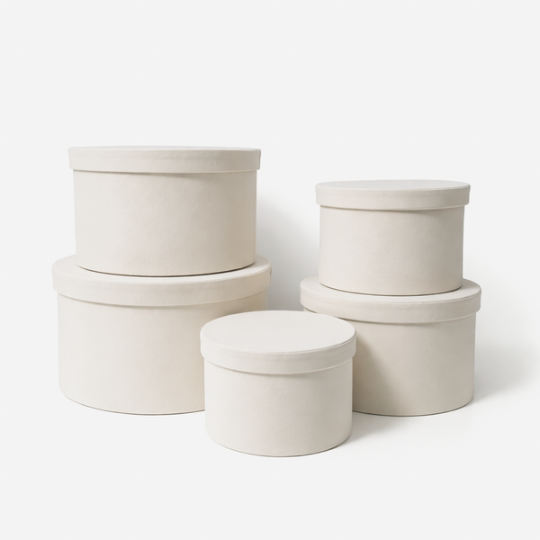 Set 5 cutii învelite în catifea, culoare bej B11 - ROC 5910