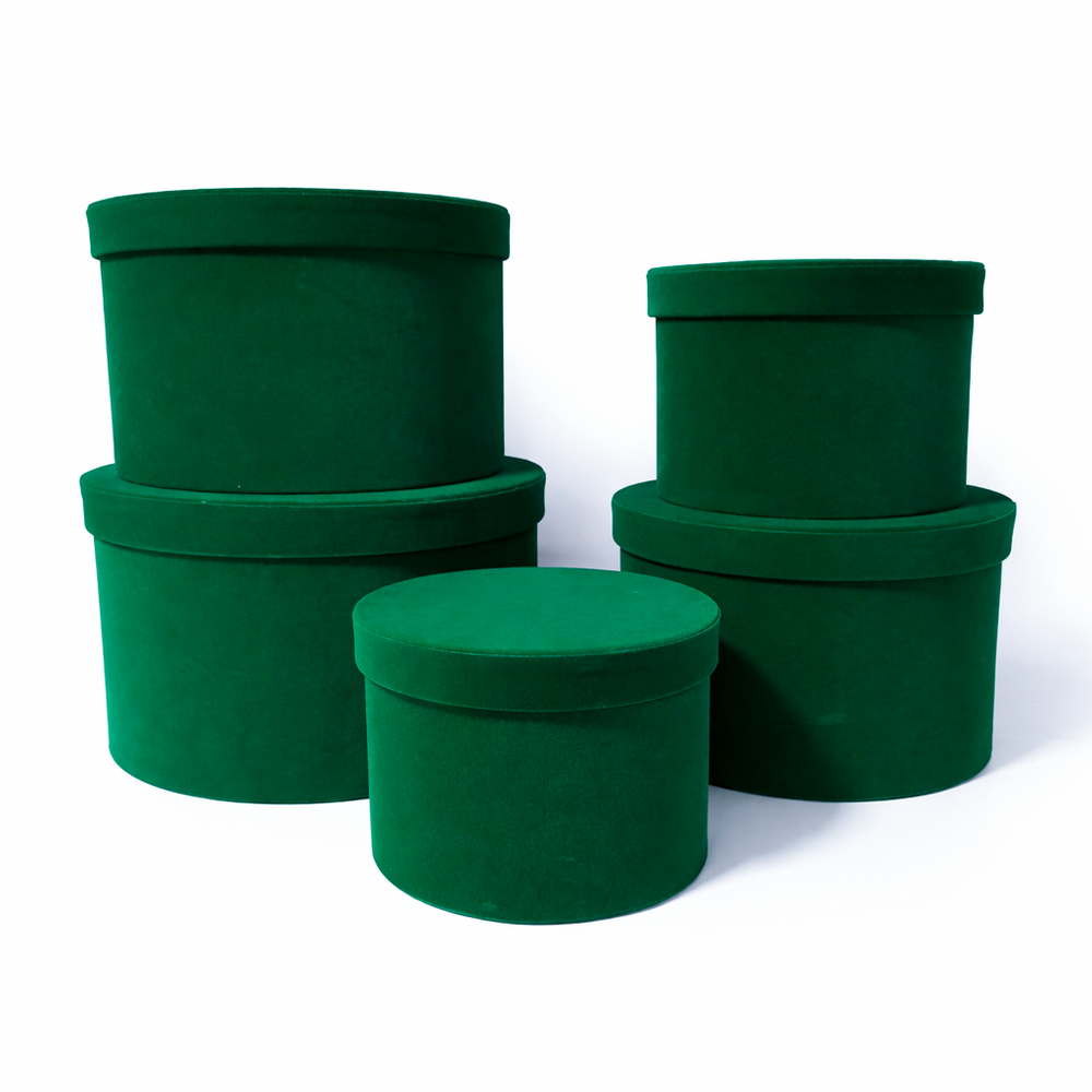 Set 5 cutii învelite în catifea, culoare verde C13  - ROC 5910