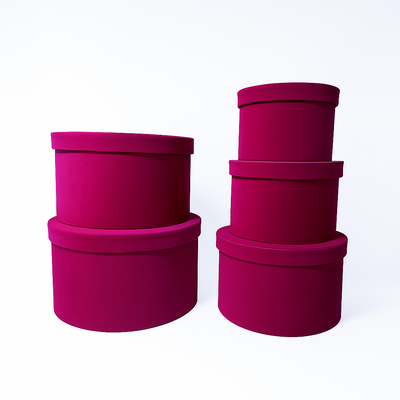 Set 5 cutii învelite în catifea, culoare ciclam E11- ROC 5910