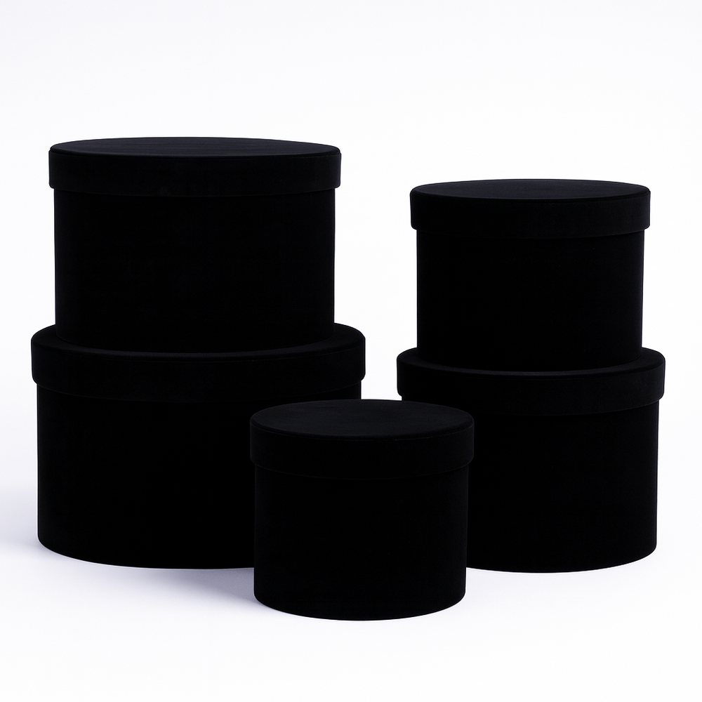 Set 5 cutii învelite în catifea, culoare negru A30 - ROC 5910