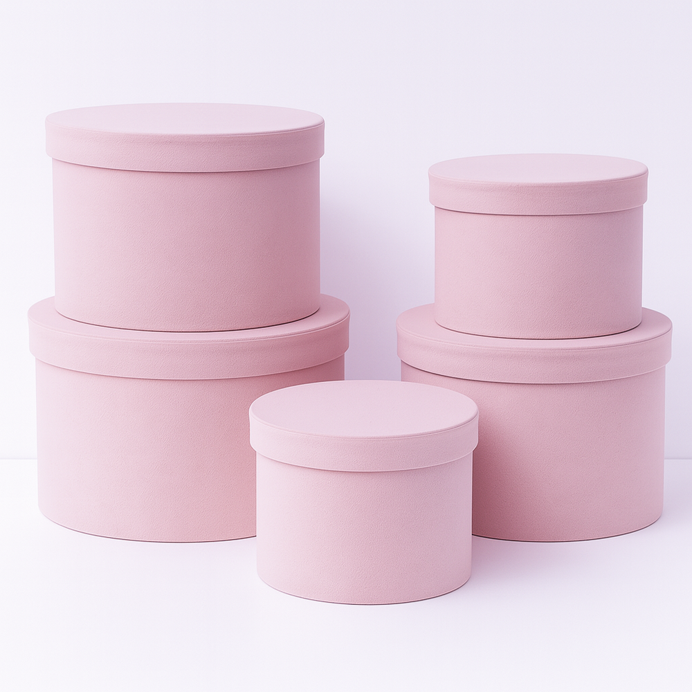 Set 5 cutii învelite în catifea, culoare roz E10 - ROC 5910