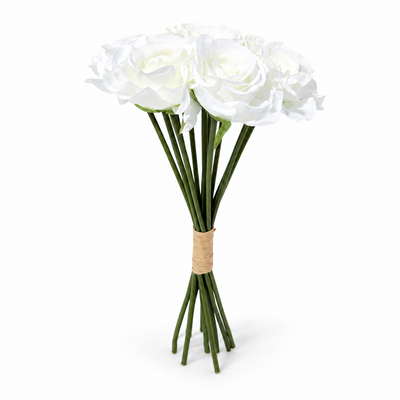 Buchet trandafiri artificiali, culoare alb - ROC AF1