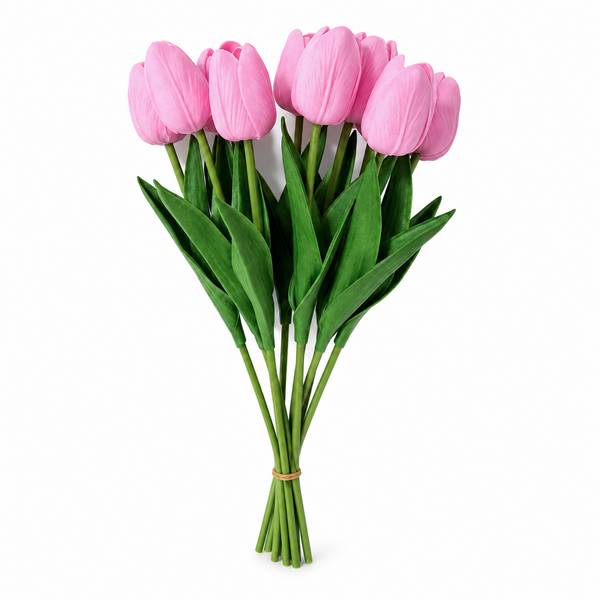 Buchet lalele din silicon, culoare roz - ROC AF13