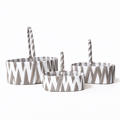 Set 3 coșuri decorative din PVC cu mâner- ROC CO14