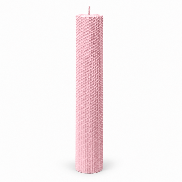 Lumânare din ceară de albine tip fagure, 40 cm, culoare roz NR. 14 - 40060TFC
